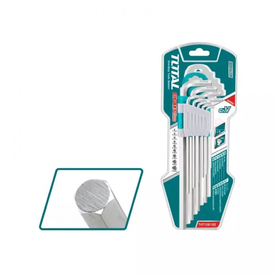 SET LLAVES EXAGONALES LARGAS X 9PCS TOTAL INDUSTRIAL